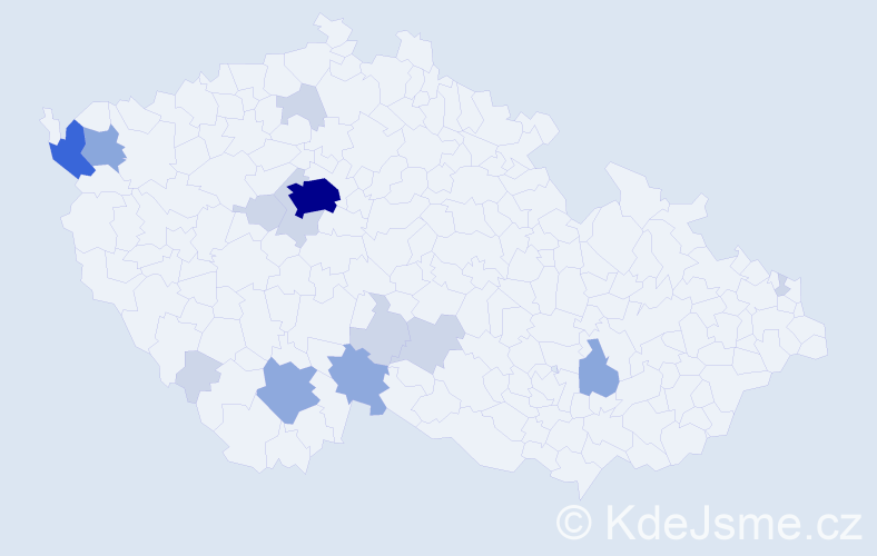 Příjmení: 'Tutter', počet výskytů 39 v celé ČR