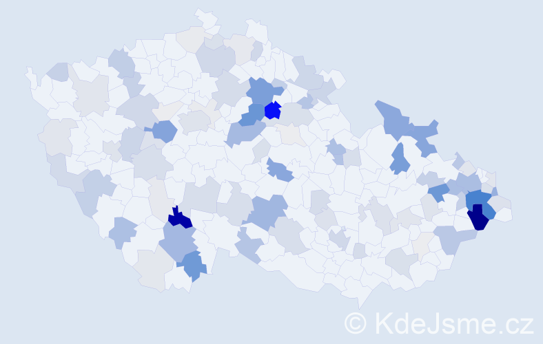 Příjmení: 'Pavlásek', počet výskytů 361 v celé ČR