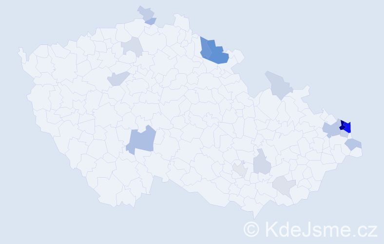 Příjmení: 'Dadoková', počet výskytů 66 v celé ČR