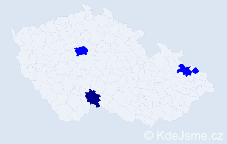 Příjmení: 'Theurerová', počet výskytů 5 v celé ČR