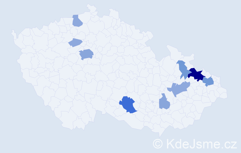 Příjmení: 'Ivancová', počet výskytů 27 v celé ČR