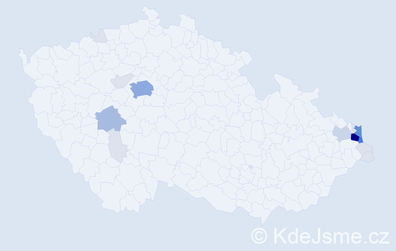Příjmení: 'Palowská', počet výskytů 69 v celé ČR