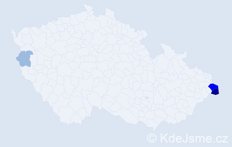 Příjmení: 'Hruby', počet výskytů 8 v celé ČR