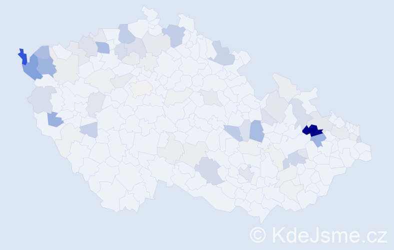 Příjmení: 'Šivák', počet výskytů 323 v celé ČR