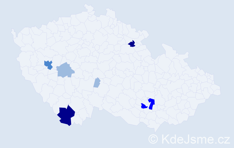 Příjmení: 'Koprdová', počet výskytů 15 v celé ČR