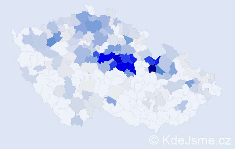 Příjmení: 'Kubelková', počet výskytů 854 v celé ČR