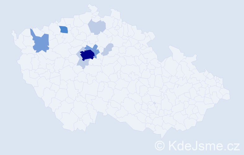 Příjmení: 'Pšád', počet výskytů 24 v celé ČR