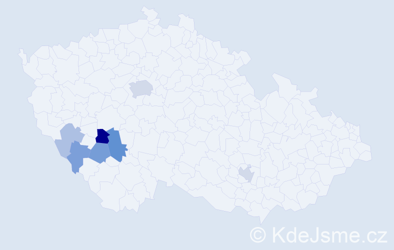 Příjmení: 'Zájedová', počet výskytů 17 v celé ČR