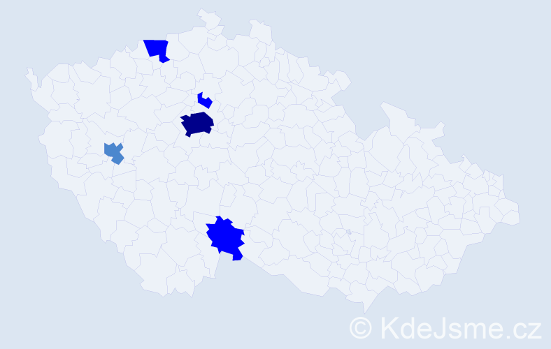 Příjmení: 'Kopytová', počet výskytů 10 v celé ČR