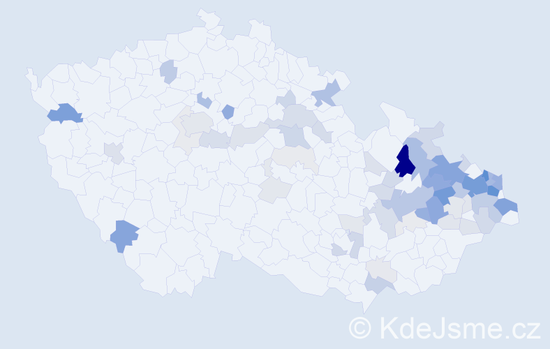 Příjmení: 'Krečmer', počet výskytů 243 v celé ČR