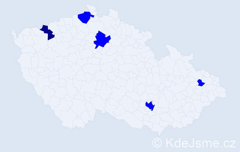 Příjmení: 'Batory', počet výskytů 6 v celé ČR