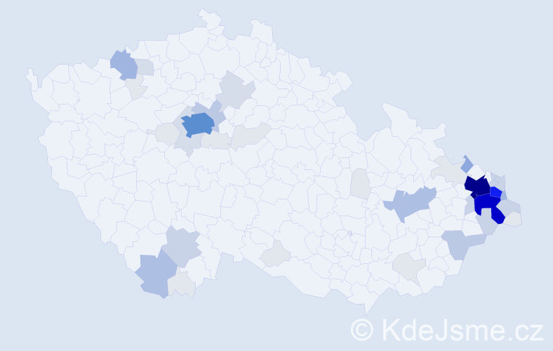 Příjmení: 'Kročková', počet výskytů 184 v celé ČR