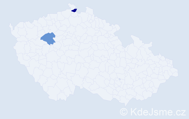 Příjmení: 'Páleniková', počet výskytů 2 v celé ČR