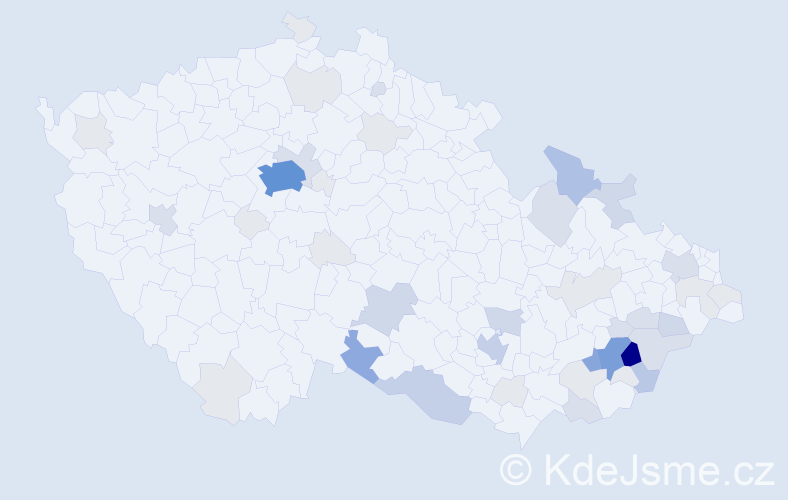Příjmení: 'Pšenčíková', počet výskytů 158 v celé ČR