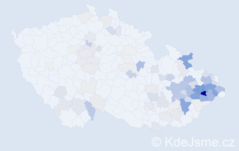 Příjmení: 'Rajnochová', počet výskytů 292 v celé ČR