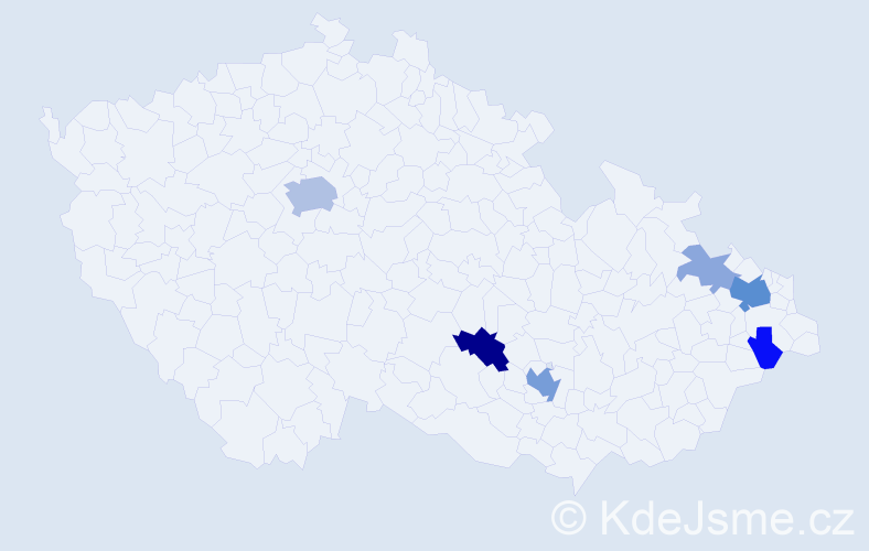 Příjmení: 'Dačev', počet výskytů 18 v celé ČR