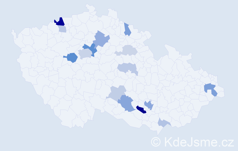 Příjmení: 'Duran', počet výskytů 41 v celé ČR