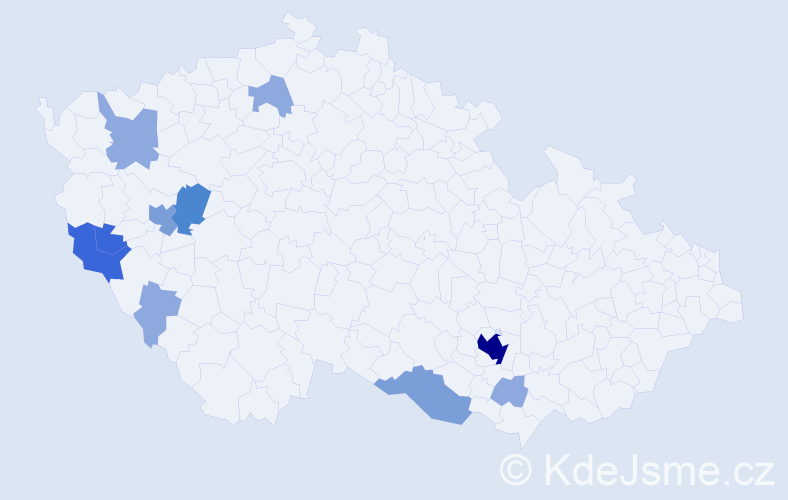 Příjmení: 'Mühlbacher', počet výskytů 26 v celé ČR