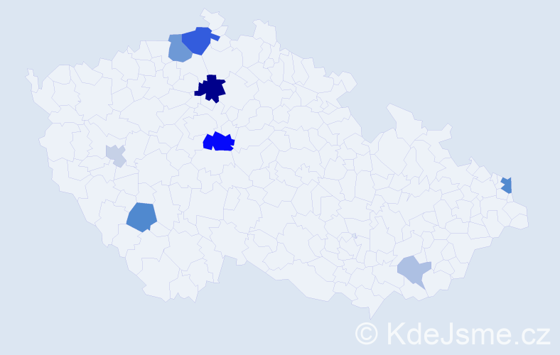 Příjmení: 'Kupčo', počet výskytů 22 v celé ČR