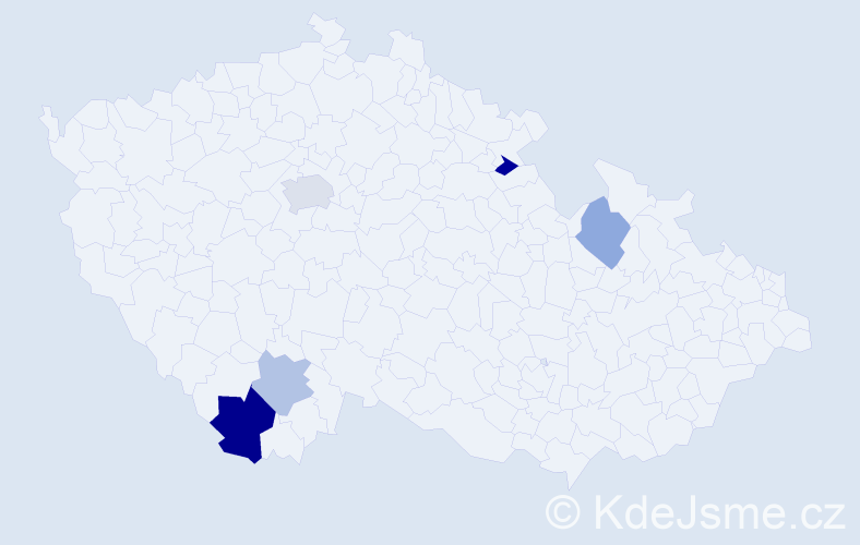 Příjmení: 'Kellinger', počet výskytů 8 v celé ČR