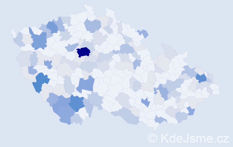Příjmení: 'Kollerová', počet výskytů 390 v celé ČR