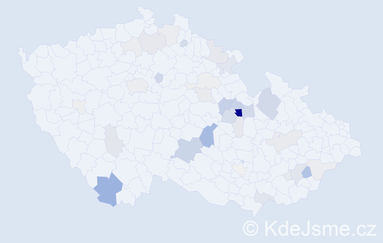 Příjmení: 'Gregar', počet výskytů 119 v celé ČR