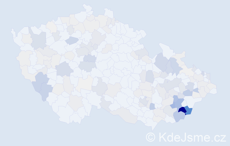 Příjmení: 'Maňasová', počet výskytů 519 v celé ČR