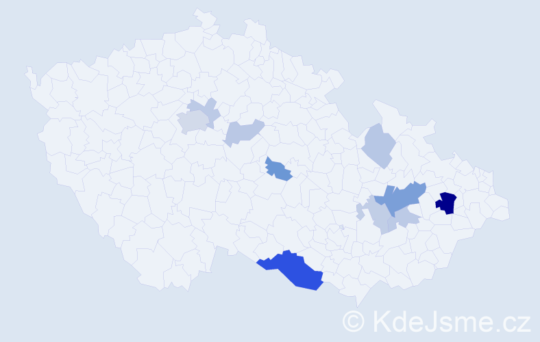 Příjmení: 'Plainerová', počet výskytů 27 v celé ČR