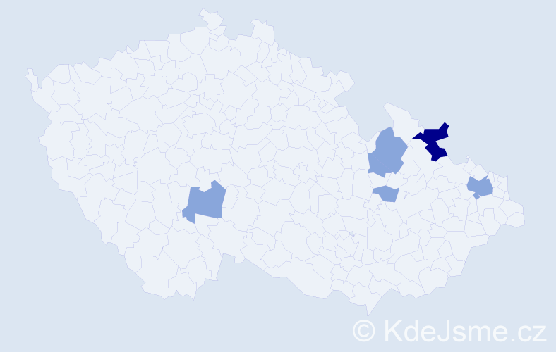 Příjmení: 'Semian', počet výskytů 19 v celé ČR