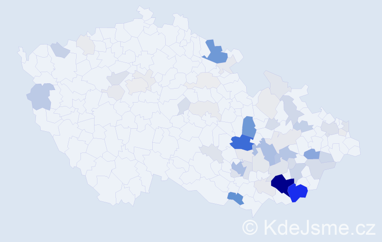 Příjmení: 'Dufka', počet výskytů 249 v celé ČR