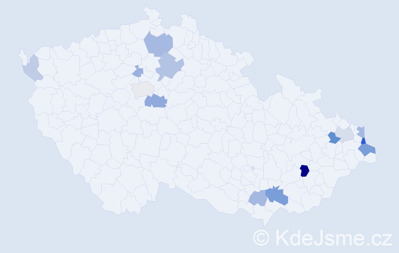 Příjmení: 'Huta', počet výskytů 30 v celé ČR