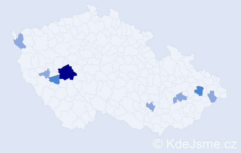 Příjmení: 'Matejovová', počet výskytů 14 v celé ČR
