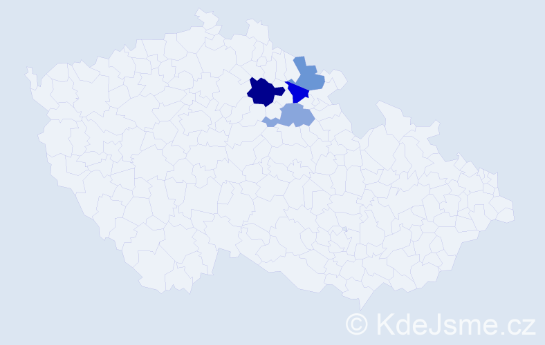 Příjmení: 'Kandrt', počet výskytů 5 v celé ČR