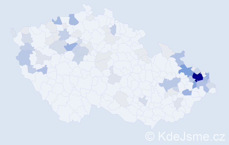 Příjmení: 'Vidličková', počet výskytů 255 v celé ČR