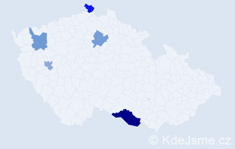 Příjmení: 'Than', počet výskytů 7 v celé ČR