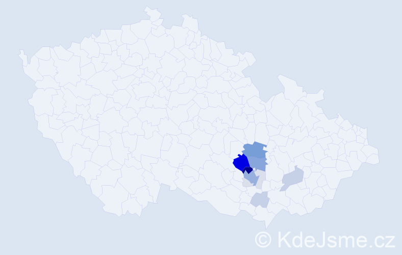 Příjmení: 'Kytnerová', počet výskytů 42 v celé ČR