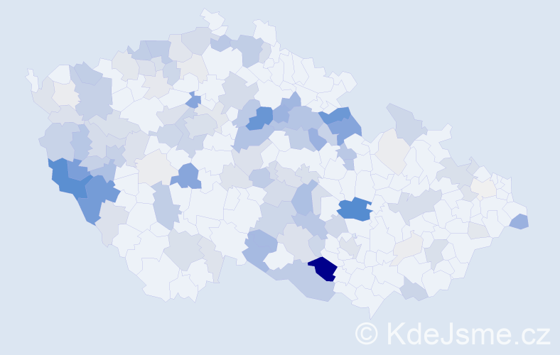 Příjmení: 'Křepelová', počet výskytů 411 v celé ČR