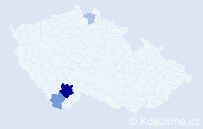 Příjmení: 'Dorovín', počet výskytů 10 v celé ČR