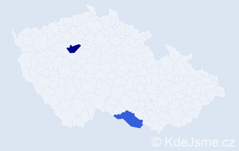 Příjmení: 'Hálečková', počet výskytů 3 v celé ČR