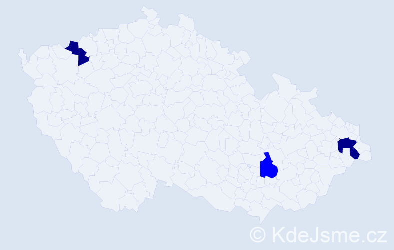 Příjmení: 'Surovčeková', počet výskytů 5 v celé ČR
