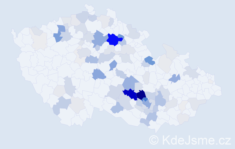 Příjmení: 'Babák', počet výskytů 364 v celé ČR