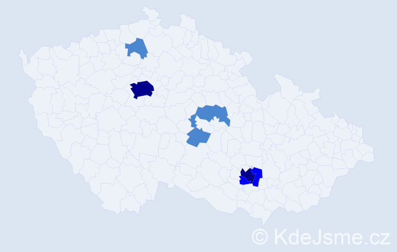 Příjmení: 'Virvan', počet výskytů 11 v celé ČR