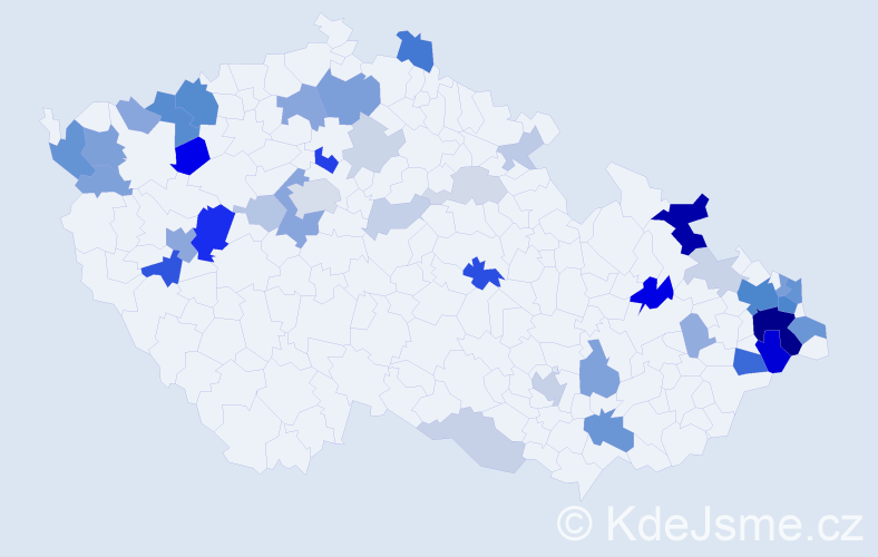 Příjmení: 'Polková', počet výskytů 123 v celé ČR