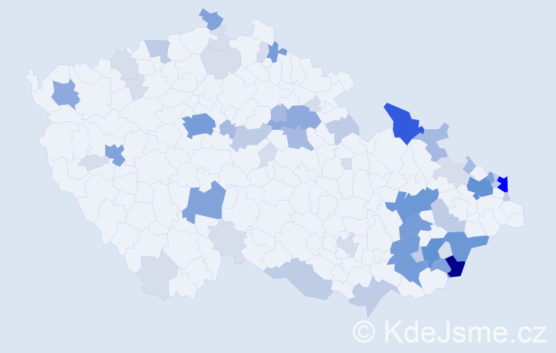 Příjmení: 'Ruman', počet výskytů 193 v celé ČR