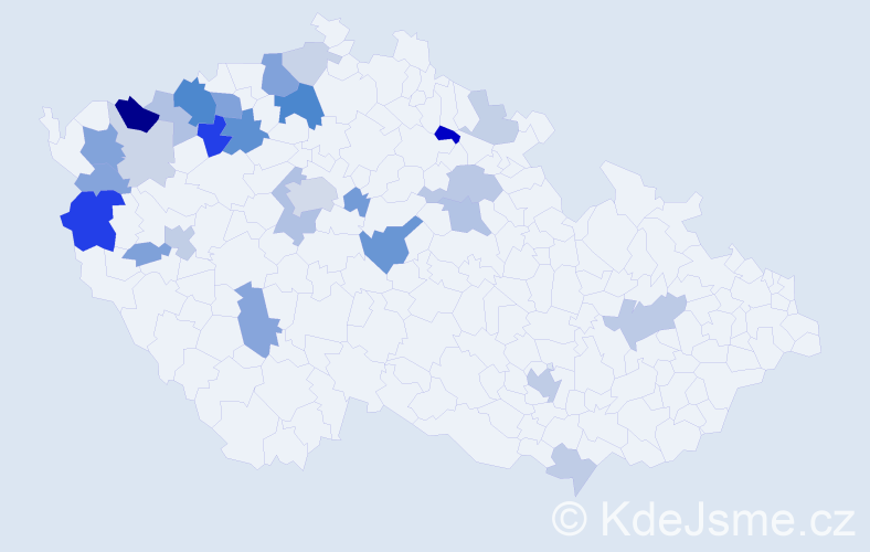 Příjmení: 'Korol', počet výskytů 72 v celé ČR