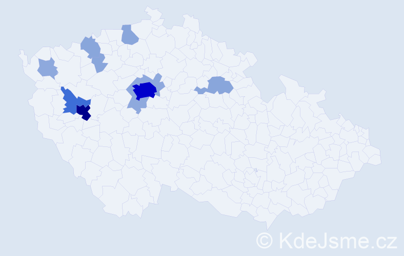 Příjmení: 'Krepindlová', počet výskytů 33 v celé ČR