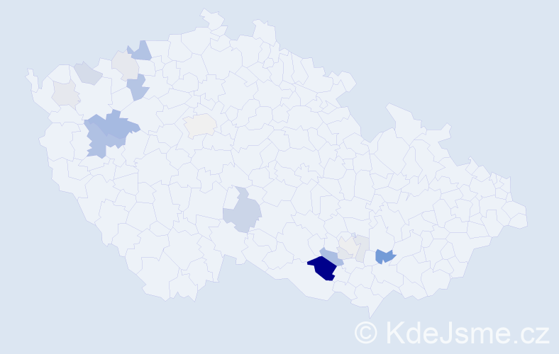 Příjmení: 'Preisinger', počet výskytů 37 v celé ČR