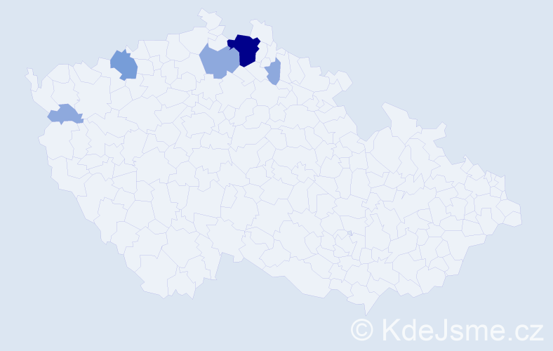 Příjmení: 'Preibisch', počet výskytů 19 v celé ČR