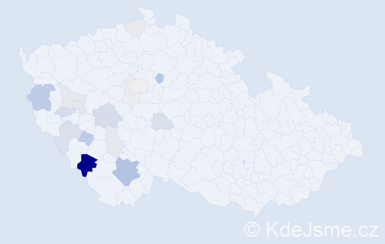 Příjmení: 'Bostl', počet výskytů 49 v celé ČR