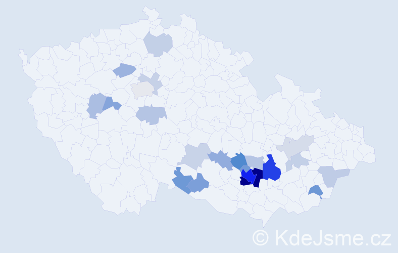 Příjmení: 'Kotulánová', počet výskytů 59 v celé ČR